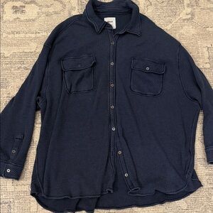 Aerie Midnight Blue Button-Down Shirt XXL